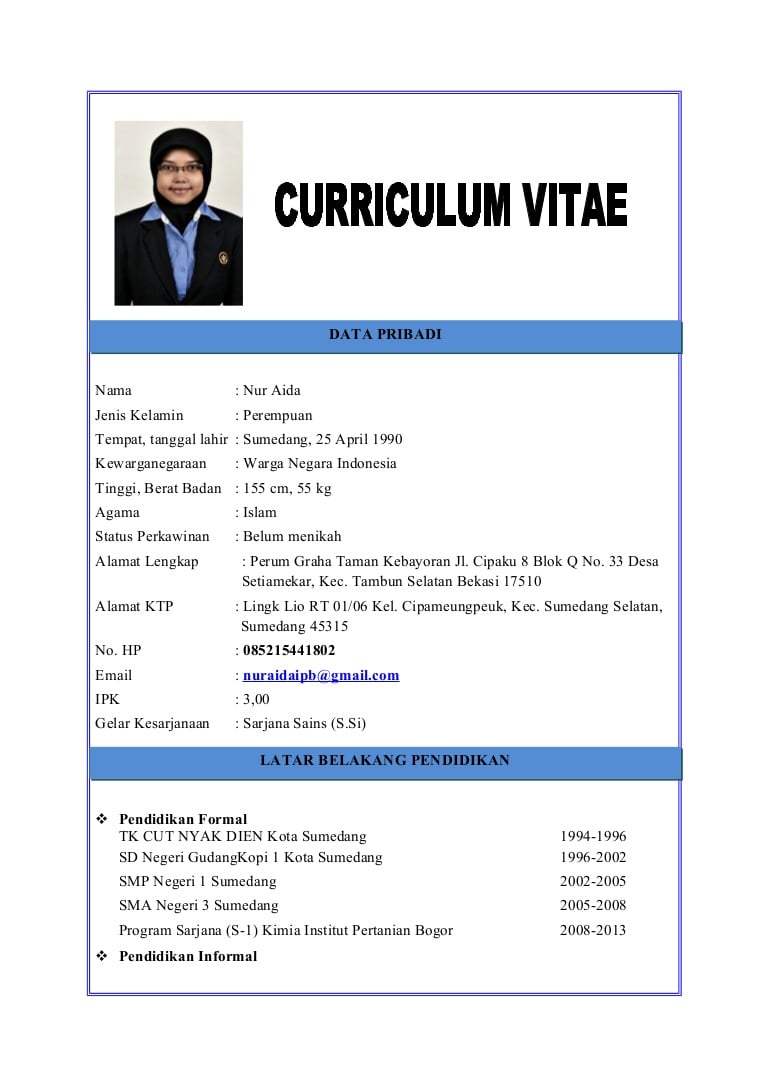 Aneka Contoh Curriculum Vitae Bahasa Inggris Untuk Mahasiswa 40 Bagi Inspirasi Menulis Curriculum Vitae di post Contoh Curriculum Vitae Bahasa Inggris Untuk Mahasiswa
