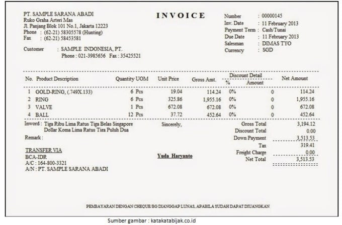 Aneka Contoh Invoice Proyek 16 Di Membuat Invoice Unik oleh post Contoh Invoice Proyek