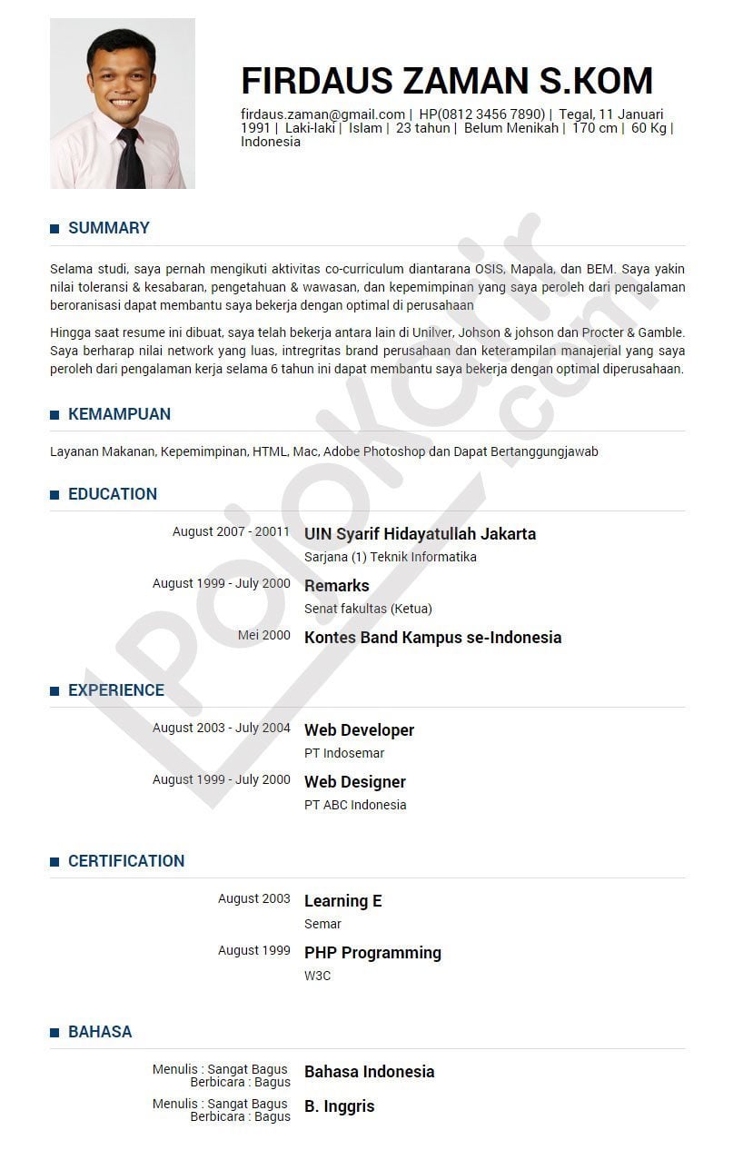 Aneka Contoh Resume Cv Bahasa Inggris 95 Bagi Menulis Curriculum Vitae Unik di post Contoh Resume Cv Bahasa Inggris