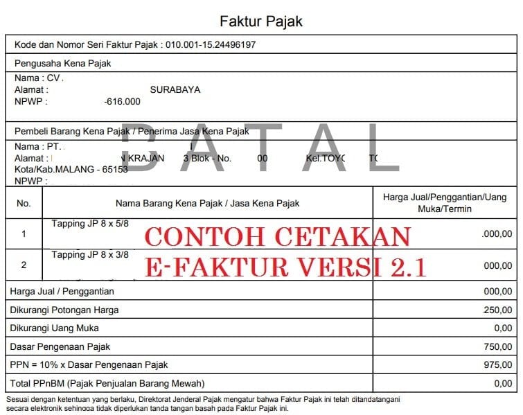 Gambar Contoh E Faktur 13 Dalam Format Invoice Unik pada post Contoh E Faktur