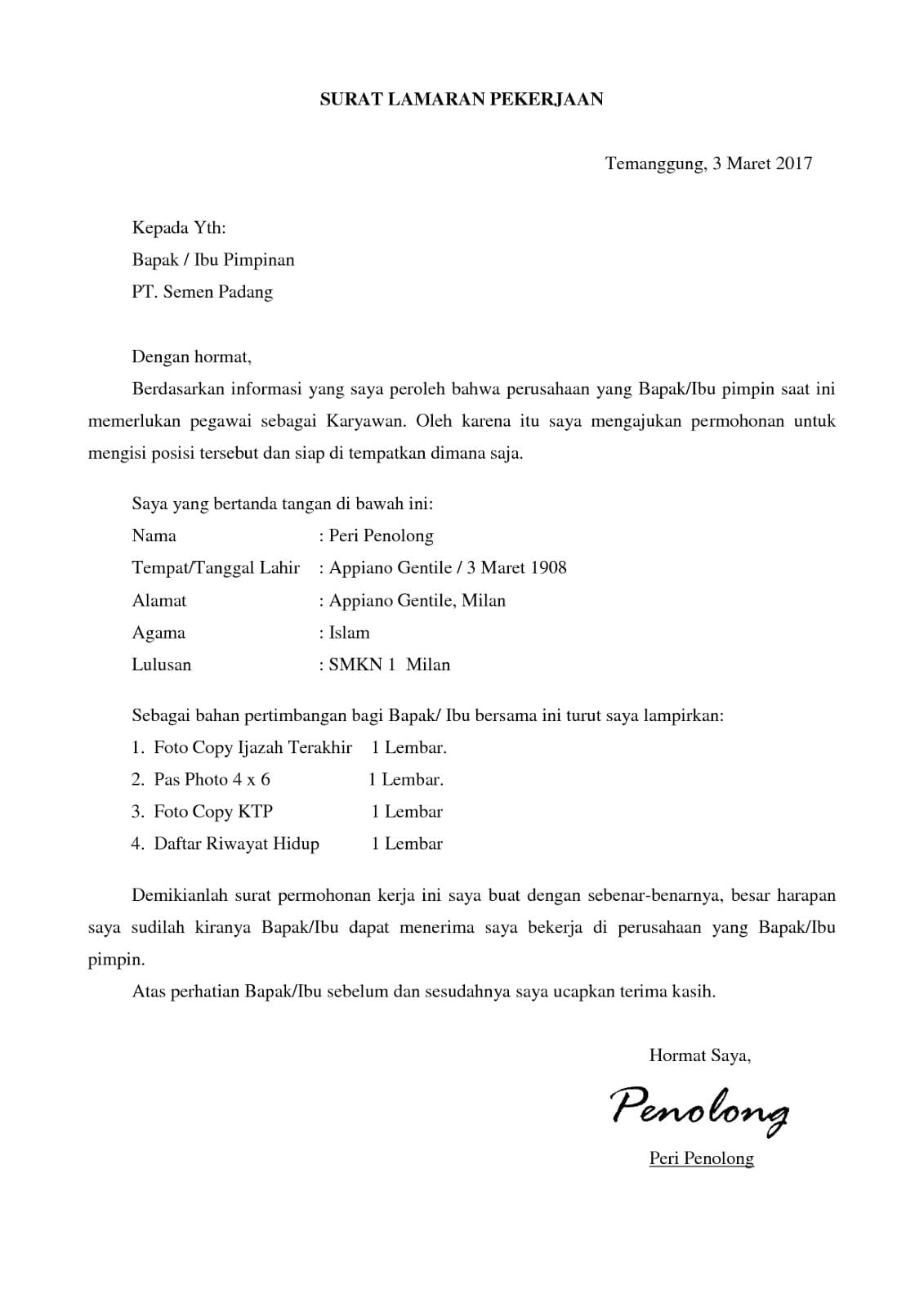 Gambar Contoh Surat Lamaran Kerja Walikota 97 Di Ide Format Surat Lamaran di post Contoh Surat Lamaran Kerja Walikota
