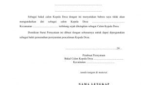 Gambar Contoh Surat Pernyataan Calon Kades 88 Bagi Inspirasi Membuat Surat Pernyataan di post Contoh Surat Pernyataan Calon Kades