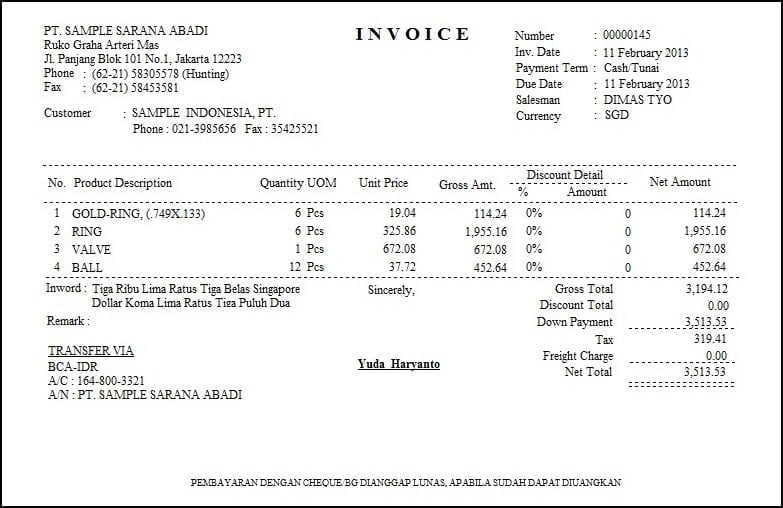 Perfect Contoh Invoice Biasa 59 Untuk Membuat Invoice Unik pada post Contoh Invoice Biasa