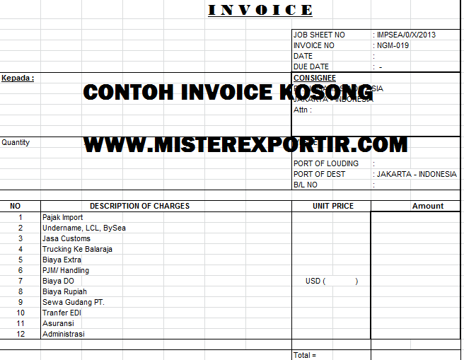 Referensi Contoh Invoice Impor 32 Tentang Inspirasi Membuat Faktur di post Contoh Invoice Impor
