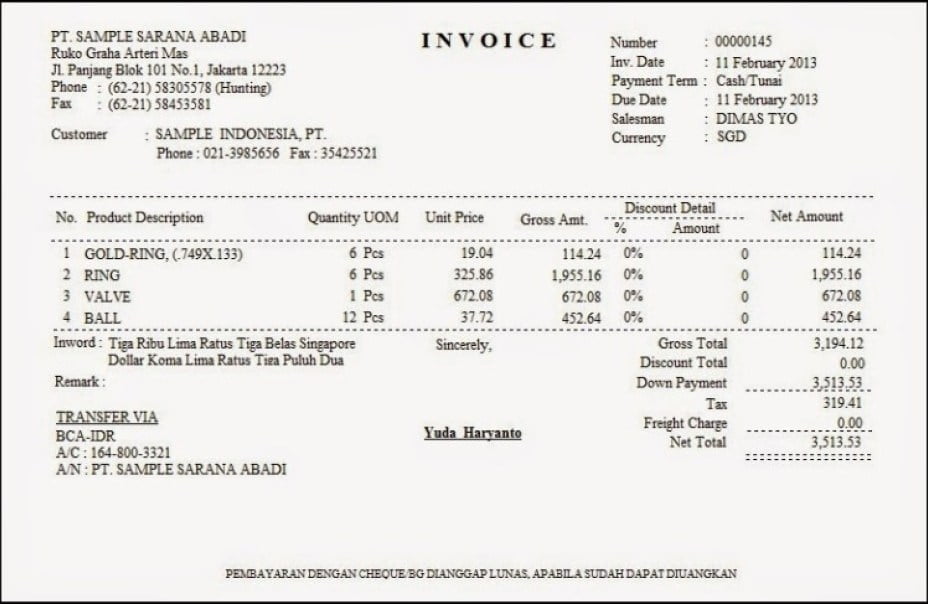 Tebaik Contoh Invoice Harga 88 Untuk Ide Membuat Invoice pada post Contoh Invoice Harga