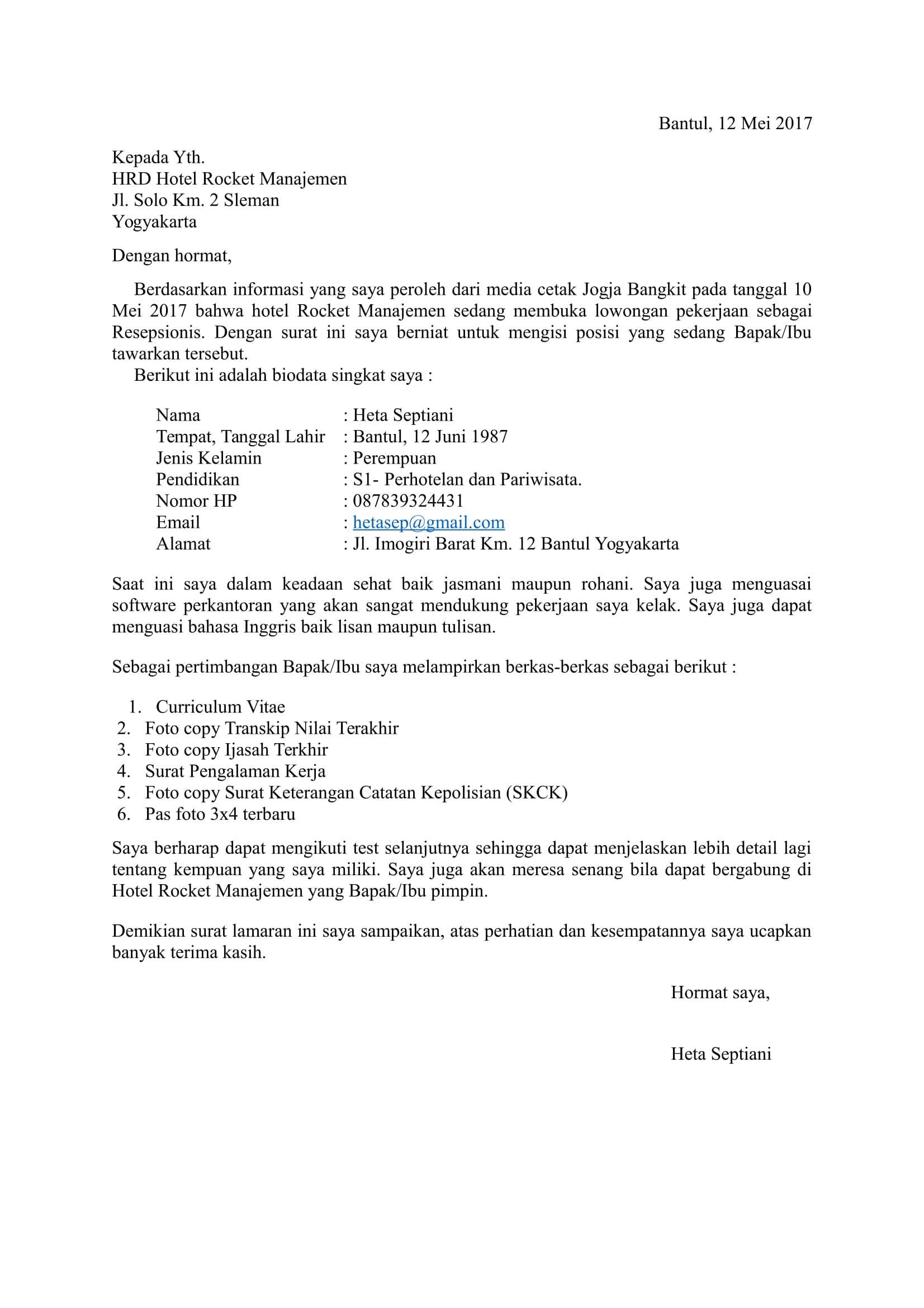 Top Contoh Surat Lamaran Kerja Bahasa Indonesia Xii 79 Guna Ide Membuat Surat Lamaran pada post Contoh Surat Lamaran Kerja Bahasa Indonesia Xii