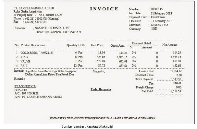 Wow Contoh Invoice Makanan 27 Guna Desain Faktur Unik pada post Contoh Invoice Makanan