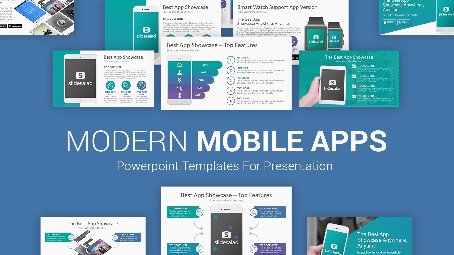 Tampilan Template PowerPoint Company Profile Mobile Apps Kreasi Masa Kini Dalam Membuat Presentasi dengan Baik