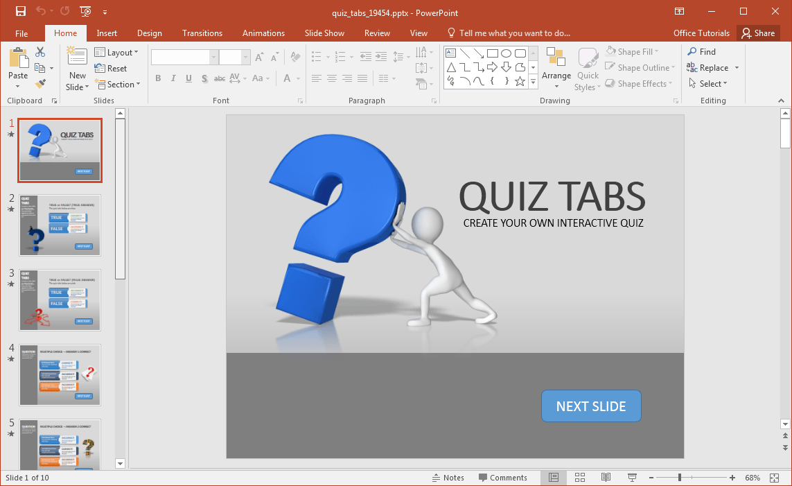 Tampilan Template PowerPoint Quiz Free Terkini Untuk Membuat Presentasi dengan Menarik